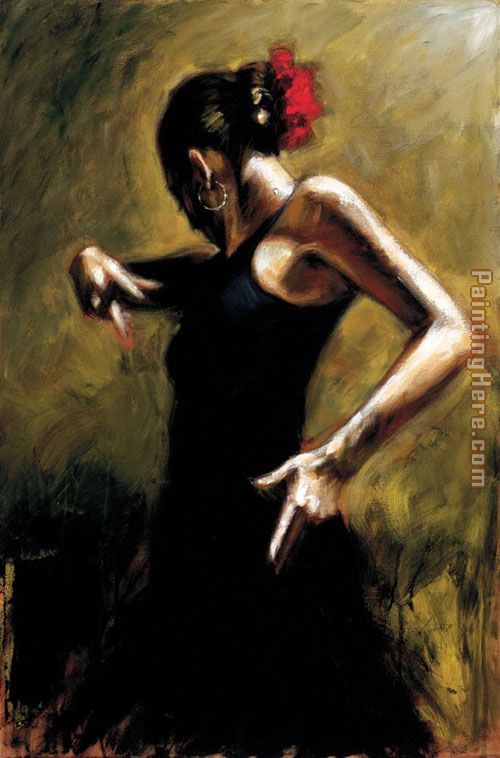 Dancer In Black painting - Flamenco Dancer Dancer In Black art painting